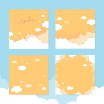 Cloudy yellow sky pattern | Free stock vector - 566180