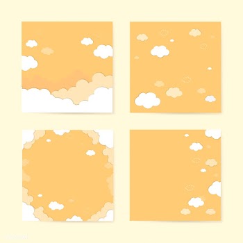 Cloudy yellow sky pattern | Free stock vector - 566181