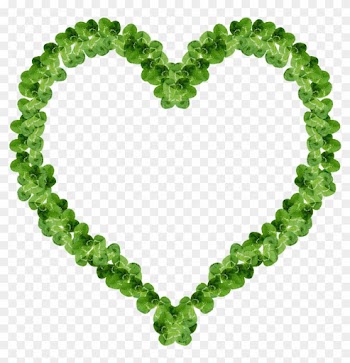 Clover Heart Frame Happiness Png Image - Heart Frame Green