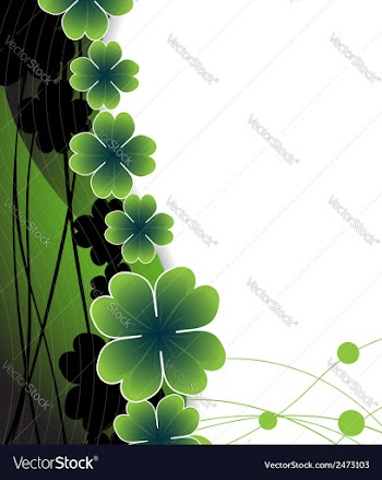 Clover on the wavy green background vector image