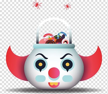 Clown face candy jar transparent background PNG clipart