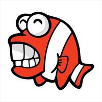 clown fish cartoon illustration Free Vector