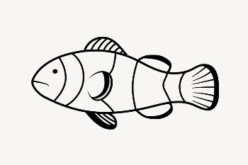 Clownfish doodle collage element, cute | Free Vector Illustration - rawpixel