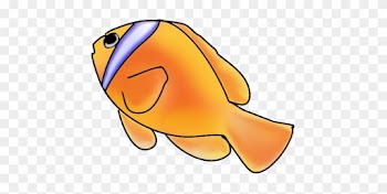 Clownfish Fish Clip Art - Fish Swimming Up Clipart