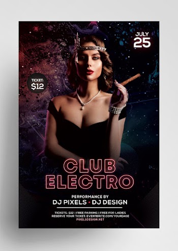 Club Electro Free PSD Flyer Template