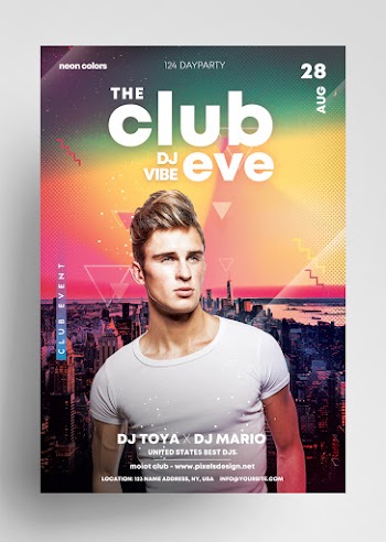 Club Eve Party Free PSD Flyer Template