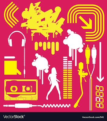 Club flyer graphic elements vector image