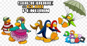 Club Penguin Room Illustration Text Party - barraca pattern 