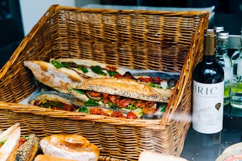 Clubhouse Sandwich on Brown Woven Basket