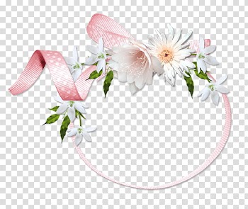 Cluster Frames, pink and white floral transparent background PNG clipart