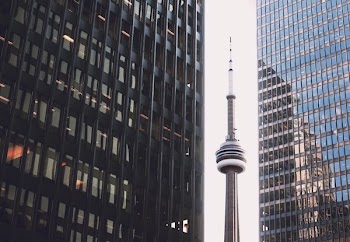 CN Tower Through Skyscrapers