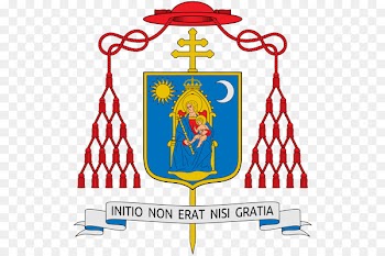 Coat of arms Cardinal Crest Santi Pietro e Paolo a Via Ostiense Bishop - terccedilo ribbon 