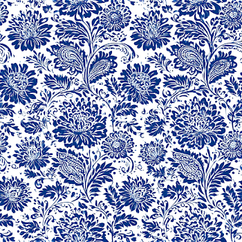 Cobalt Blue Floral Wallpaper Pattern