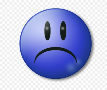 Cobalt blue Smiley Font - sad emoji 