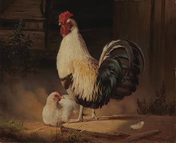 Cock and hen, 1867, by Ferdinand | Free Photo - rawpixel