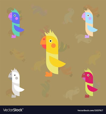 Cockatoo parrots collection birds set vector image