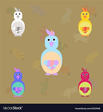 Cockatoo parrots collection birds set vector image