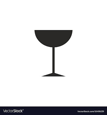 Cocktail glass icon silhouette vector image
