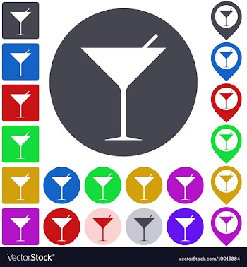 Cocktail Icon Set vector image