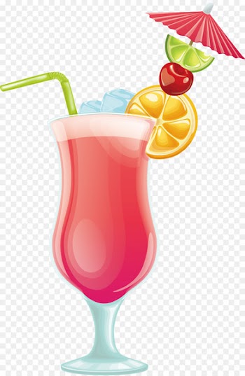 Cocktail Juice Drink - Pink drink vector 
