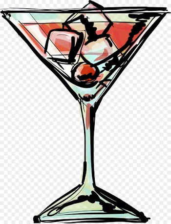 Cocktail party Cosmopolitan Poster - Hand painted red alcohol 