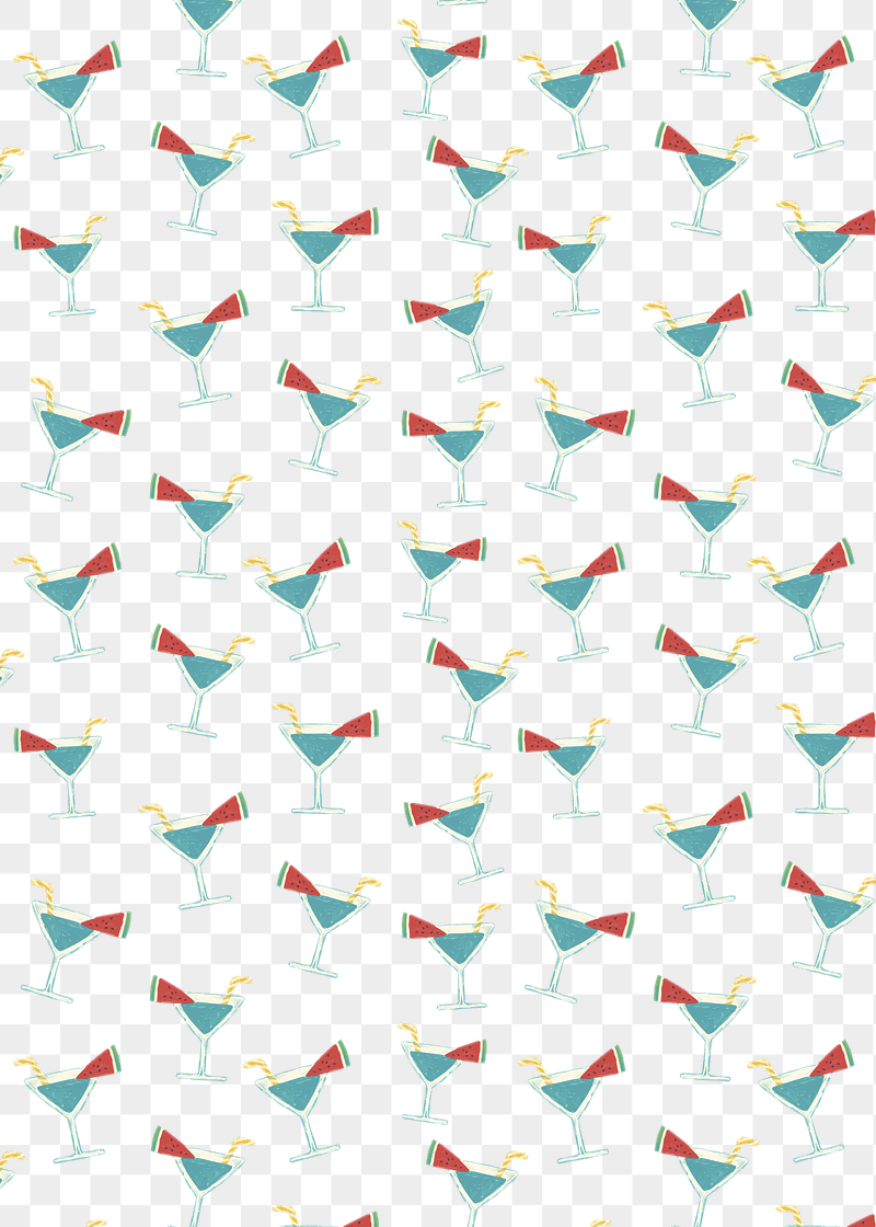Cocktail pattern png, doodle illustration | Free PNG - rawpixel