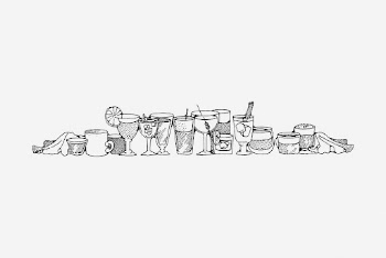 Cocktails border clipart, beverage vintage | Free Vector - rawpixel
