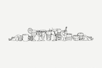 Cocktails border drawing, beverage vintage | Free PSD - rawpixel