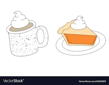 cocoa with whipped cream and pie