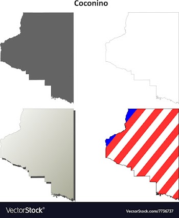 Coconino County Arizona outline map set vector image