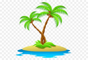 Coconut Arecaceae Royalty-free Clip art - Island with Palm Trees Transparent Clipart 