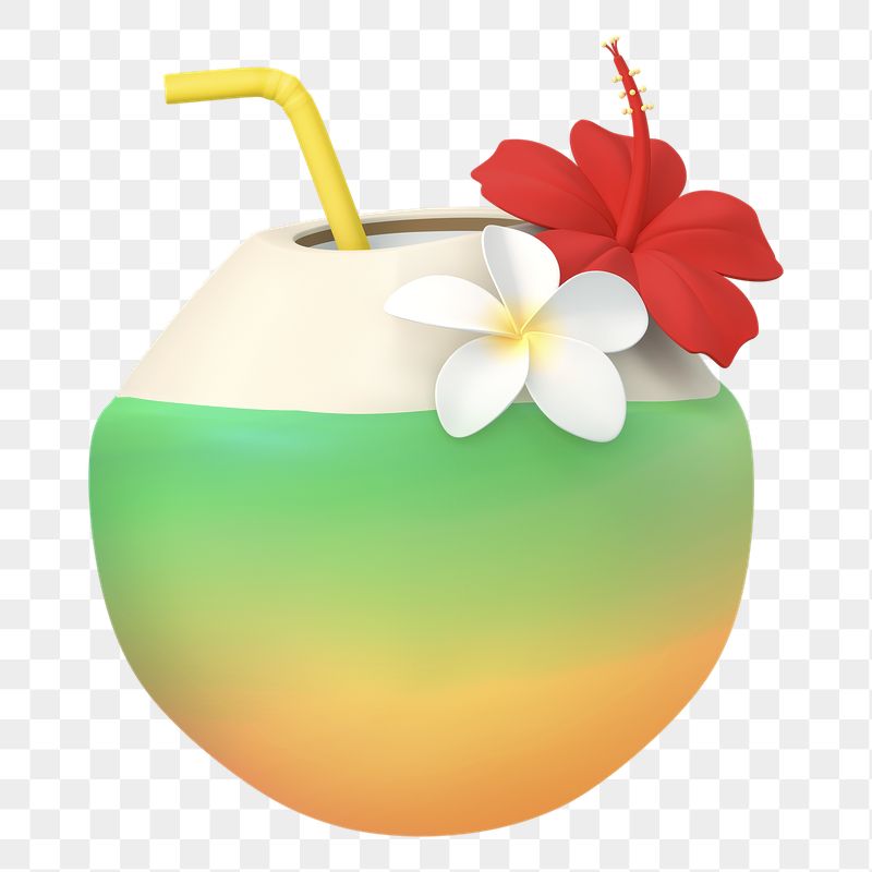 Coconut drink png sticker, 3D | Free PNG - rawpixel