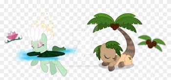 Coconut, Eyes Closed, Eyeshadow, Flower, Food, Lilypad, - Palm Trees