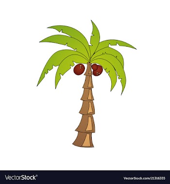 Coconut hand drawn sketch with palm leaf sketch vector image