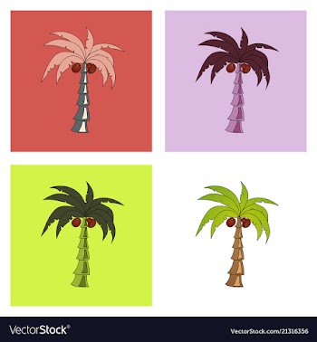 Coconut hand drawn sketch with palm leaf sketch vector image