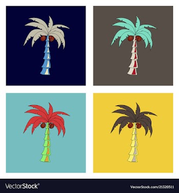 Coconut hand drawn sketch with palm leaf sketch vector image
