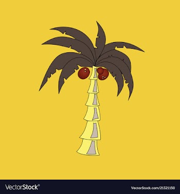 Coconut hand drawn sketch with palm leaf sketch vector image