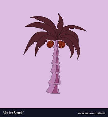 Coconut hand drawn sketch with palm leaf sketch vector image