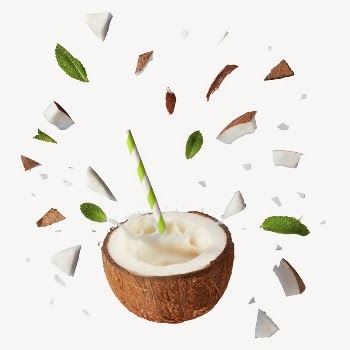 Coconut smoothie splash sticker, healthy | Free PSD - rawpixel