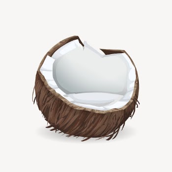 Coconut sticker, fruit illustration psd. | Free PSD - rawpixel