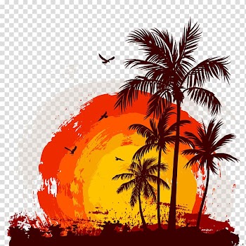 Coconut tree illustration, Poetry Girlfriend Good Morning Beautiful Love Drawing, coconut tree transparent background PNG clipart
