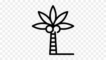 Coconut Tree Vector - Marijuana Leaf Symbol