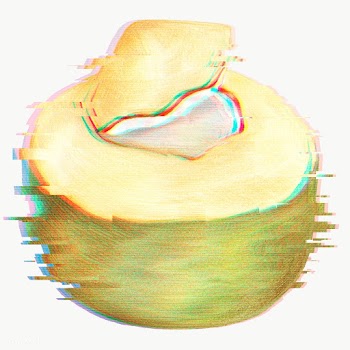 Coconut with a glitch effect sticker overlay | Free  transparent png - 2355447