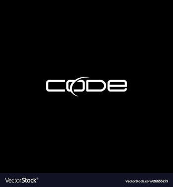 Code text creative business logo vector image