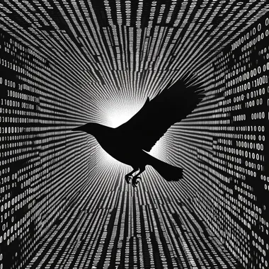 Coded Crow in Matrix Style Coded Crow in Matrix Style