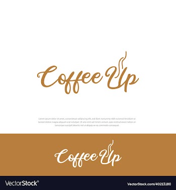 coffee and steam word sign logo or emblem