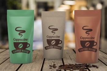 Coffee bags mockup Free Psd