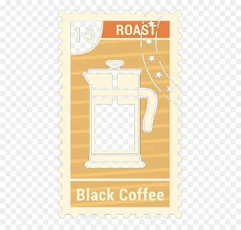 Coffee bean Espresso Cafe - Black coffee orange stamps 