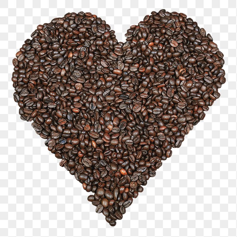 Coffee bean heart png sticker, | Free PNG - rawpixel