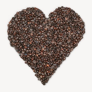 Coffee bean heart sticker, food | Free PSD - rawpixel
